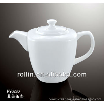 Guangzhou hotel and restaurant supplier white elegant square crockery tea pot, coffee pot